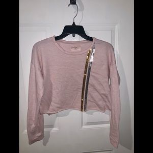 Jessica Simpson pink crop top with sequence. Size Girls XL